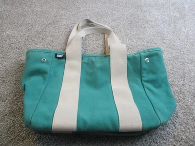 Bolso de Mano Lands End Mujer Pequeño Verde Azulado Lona Parte Superior Abierta Playa Bolso de Mano Foto 1 de 4