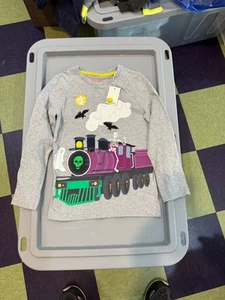 Mini Boden New Halloween Long Sleeve ghost Train Shirt - Picture 1 of 4