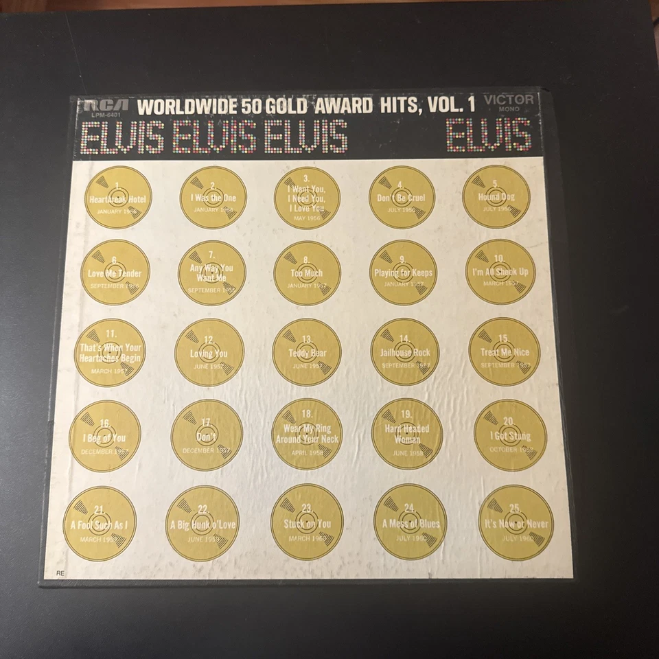 ELVIS PRESLEY - WORLDWIDE 50 GOLD AWARD HITS VOL 1 (4LP VINYL BOX SET)  1970!!! - Image 1 of 4