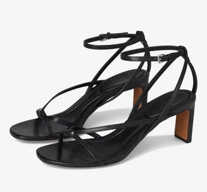Vince Marilyn Leather Strappy Leather Heeled Sandal Black Size 11 - Bild 1 von 7