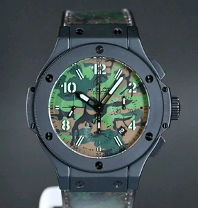 HUBLOT BIG BANG 44 COMMANDO JUNGLE LIMITED 250 CERAMIC WATCH (MINT & ORIGINAL) - Picture 1 of 24