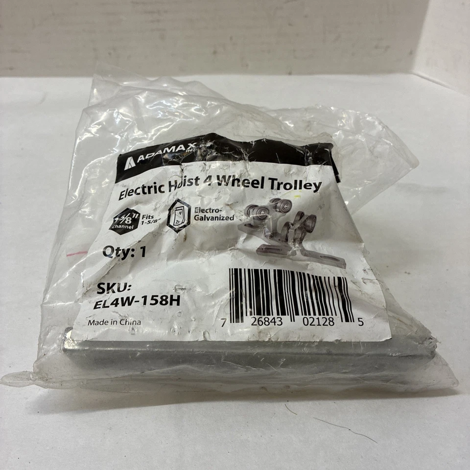 Adamax Electric Hoist 4 Wheel Trolley Mount Assembly 1-5/8" Strut EL4W-158H