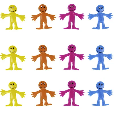 SHATCHI Stretchy Men Smile Man Party Bag Fillers Kids Gifts Sticky Loot Toys Assorted