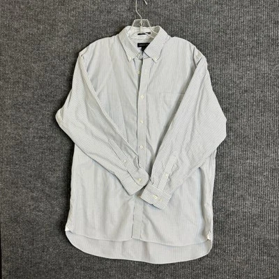Land's End Mens Supima No Iron Oxford Shirt Size 17-33  Striped Long Sleeve - Image 1 of 4