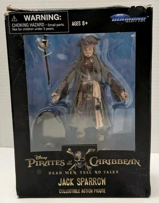 Figura de acción Diamond Select Jack Sparrow Piratas del Caribe caja de daños  Foto 1 de 4