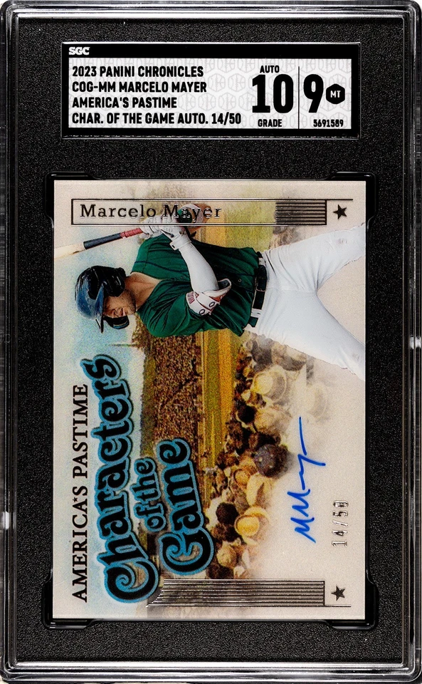 2023 Chronicles Marcelo Mayer America’s Pastime SGC 9 w/10 Auto Jersey Relic /50 - Image 1 of 2