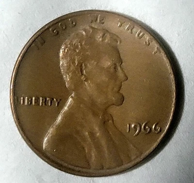 1966 Lincoln Memorial Penny No Mint Mark Cent Coin Rare - Image 1 of 2