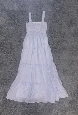 Lilly Pulitzer Women’s Blue/White Smocked Striped Hadley Maxi Sundress Small - Image 1 of 4