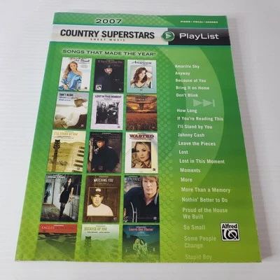 2007 Country Superstars partituras lista de reprodução piano acordes vocais livro de canções Alfred  - Imagem 1 de 4