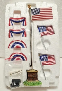 Accesorios Department 56 Village "Banderas Americanas" 7 Piezas Usado 2001-2005 - Imagen 1 de 3