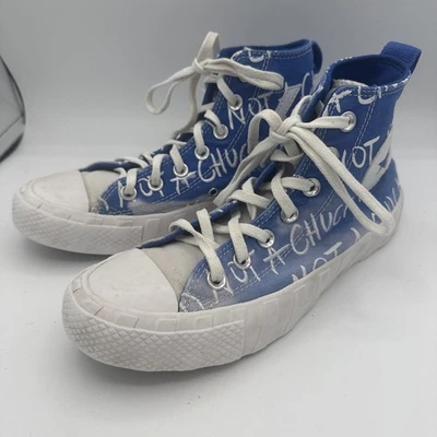 Converse A06012C Chuck Taylor Shoes White and Blue All Over Design Size 5 - Image 1 of 4