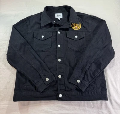 WESC Streetwear Mens Small Hardcore Happiness Smiley Face Denim Trucker Jacket - Image 1 of 4