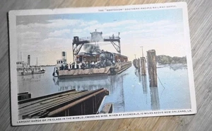 Antike Postkarte: Größter Lastkahn seiner Klasse Mississippi River in Avondale - Bild 1 von 5