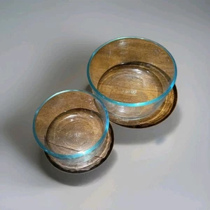 Vintage Pyrex blau Zelt Schüsseln zwei in einem Set Rührschüsseln - Bild 1 von 4