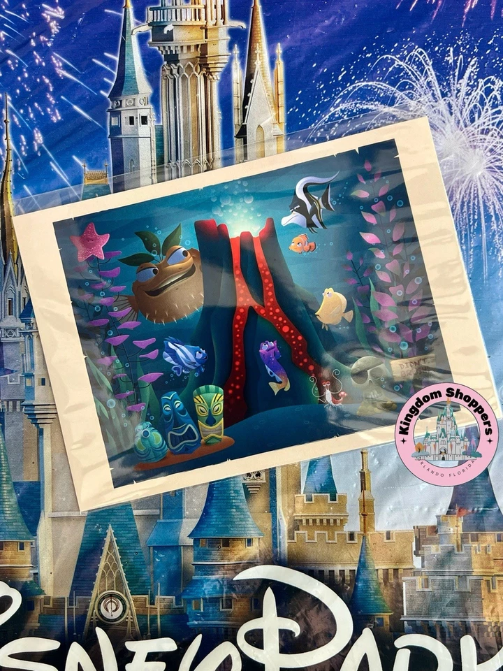 "Tarjeta postal 2025 Disney Parks Finding Nemo Tank Gang Jerrod Maruyama 5x7""" Foto 1 de 1