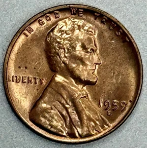 1959 D Mint Mark Circulated Red w/some Luster Lincoln Penny - Picture 1 of 4