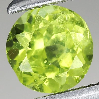0.54ct t.w 5x4.9mm Round Natural Unheated Untreated Green Peridot, Myanmar - image 1 of 4