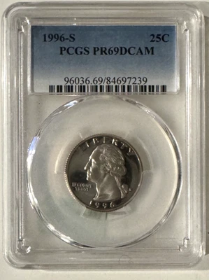 1996-S Washington Quarter Proof 25C PCGS PR69 DCAM - Image 1 of 2
