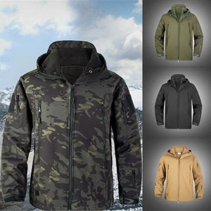 Army Military Jacket Waterproof Tactical Soft Shell Windbreaker Mens Jacket Coat - Picture 1 of 18