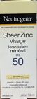 Neutrogena Sheer Zinc Face Mineral sunscreen 50 SPF 59 ML NEW