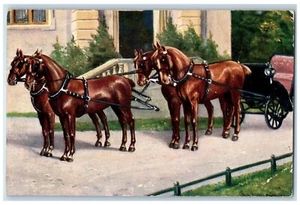 1908 Pferdekutsche New Haven Connecticut CT verschickt antike Postkarte - Bild 1 von 3