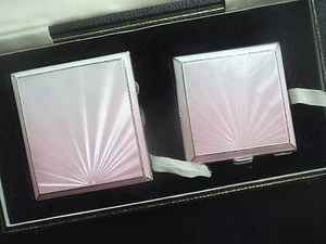 Plata Y Esmalte Compacto + Caja Cigarrillos - Henry Clifford Davies 1950 - Foto 1 di 12