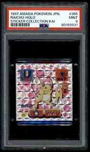 Pokemon Japanese Amada Sticker 1997 365 Raichu Holo Collection PSA 9 80169931 - Picture 1 of 2