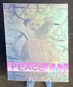 Ty Beanie Babies 1999 Rare Bear Foil Hologram Card - Peace (Green) - #5015/8888 - Picture 1 of 2