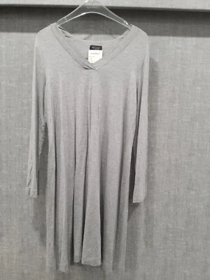 Hanro Gray Long Sleeve V_neck Nightgown Women's Size S Champagne NW - Image 1 of 4