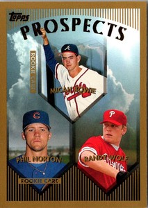 1999 Topps Micah Bowie/Phil Norton/Randy Wolf Baseball Card