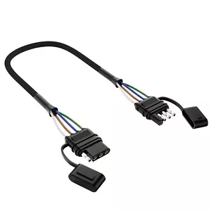 4-Way, Flat extension cord 4 Pin 12" Trailer Light Harness for Car Boat RV - Picture 1 of 24