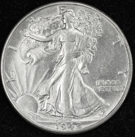 1942-d Walking Liberty Half.  A.U.  (Inventory F) Cover