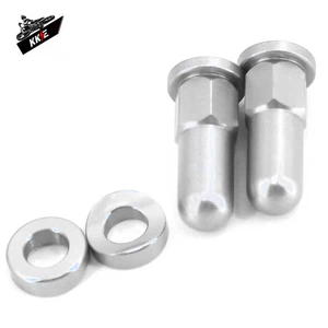 Aluminum Silver Rim Lock Covers w/ Nuts Washers MX Enduro Motorcycle Dirt Bike - Picture 1 of 6