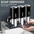 3 Bottles Bathroom Shower Soap Dispenser Shampoo Gel Pump Wall 1500ml Black