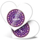 2 x Heart Stickers 7.5 cm - Pretty Purple India Indian Mandal Travel  #5642