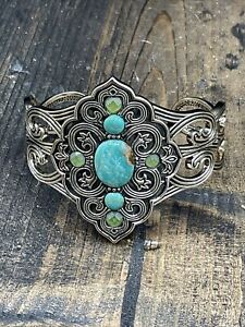Barse Opulence Cuff Bracelet- Turquoise & Peridot- Bronze- NWT