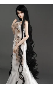Dollmore 1/3 BJD SD size wig  (8-9)inch Rapunzell Long Wig (Black) - Picture 1 of 4