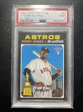 2020 Topps Heritage YORDAN ALVAREZ Action #54 PSA 9 Rookie RC Astros SP Mint