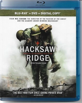 Hacksaw Ridge (Blu-Ray, 2016) Hugo Weaving, Vince Vaughn DISCS ARE MINT - Image 1 of 2