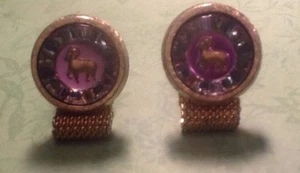 Hickok Astrology Aries Horoscope Mesh Men’s Cufflinks Cuff Links - Funky Glass - Picture 1 of 10