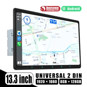13,3 Zoll Touchscreen JOYING 2 Din Autoradio Android 12 Radio GPS Navi Bluetooth - Bild 1 von 14