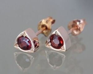 1.00Ct Round Cut Simulated Ruby Women's Stud Earrings 14K Rose Gold Plated