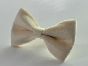 Ivory Cream White Velvet Bow tie MEN / Youth Teenage / Kids Boy / Baby infant - Picture 1 of 4