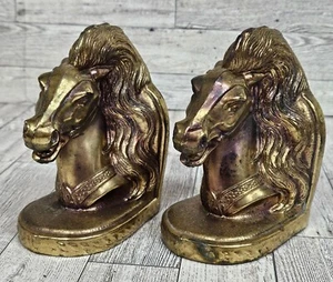 Juego de 2 sujetalibros de colección cabeza de caballo de latón - Imagen 1 de 15