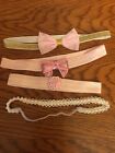 r-Hair Supplies Baby Toddler 4 Fancy Headbands With Bows. Sequin Pearls Glitter