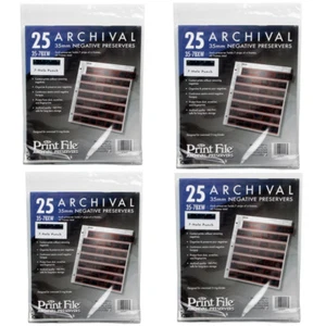 100x Printfile Archival Storage Sheets 35mm 135 Negative Page Preservers 35-7BXW - Picture 1 of 4