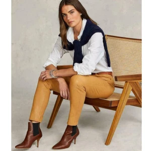 POLO RALPH LAUREN 100 % Lammleder knöchelschmale Hose Leggings Kamel Größe 0 NEU - Bild 1 von 11