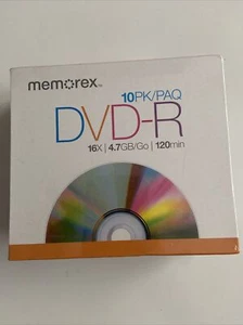 Memorex DVD-R 10 Pack 16x 4.7gb/go 120min - Picture 1 of 2