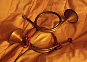 Pair of Brass French Horn Fox Hunt Collectible Bugles - Picture 1 of 3