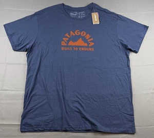 Patagonia Shirt Mens XXL Blue Geologers Built To Endure Organic Cotton Slim Fit - Picture 1 of 5